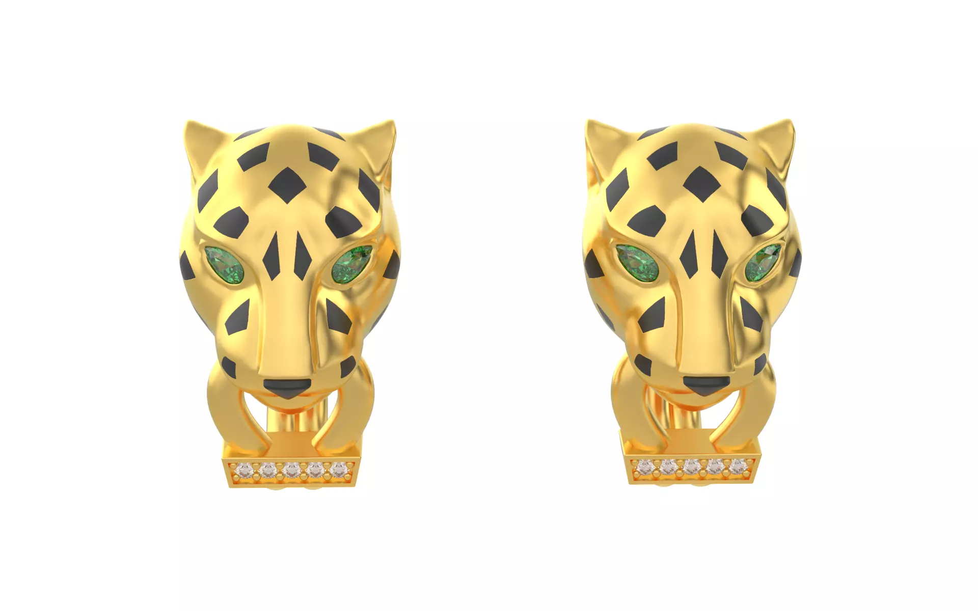 Panther Earrings 3d print model C45 3D print model_0