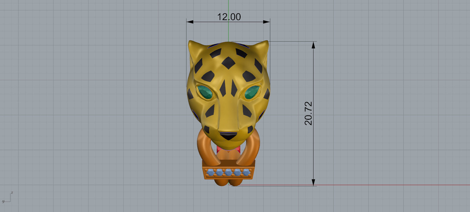 Panther Earrings 3d print model C45 3D print model_15