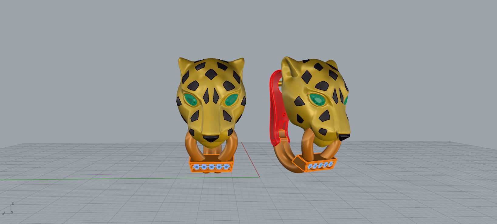 Panther Earrings 3d print model C45 3D print model_12