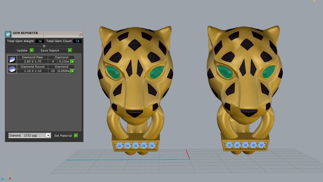 Panther Earrings 3d print model C45 3D print model_11