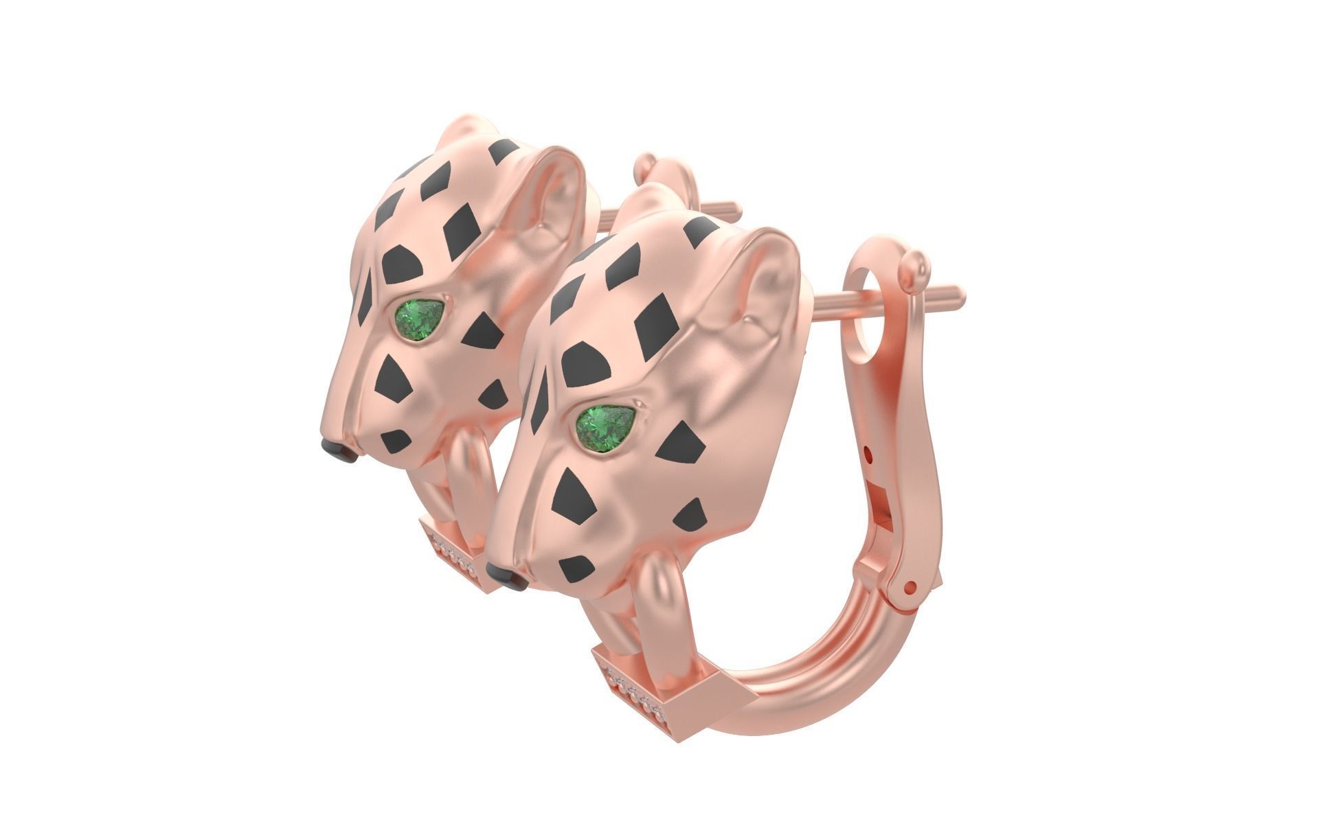 Panther Earrings 3d print model C45 3D print model_7