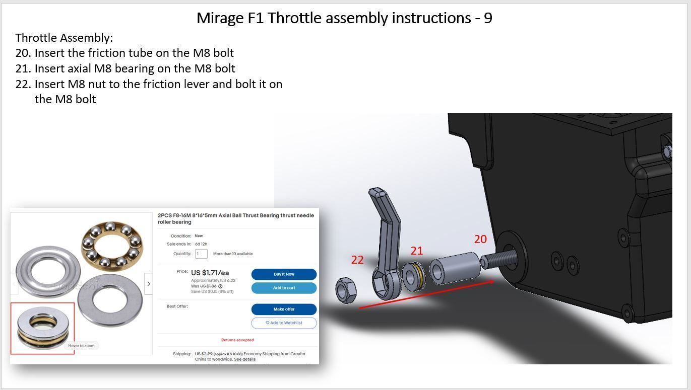 Mirage F1 Throttle assembly for simulation 3D print model_15