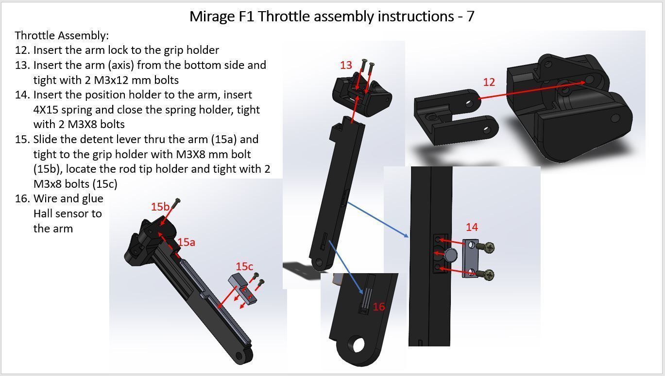 Mirage F1 Throttle assembly for simulation 3D print model_13