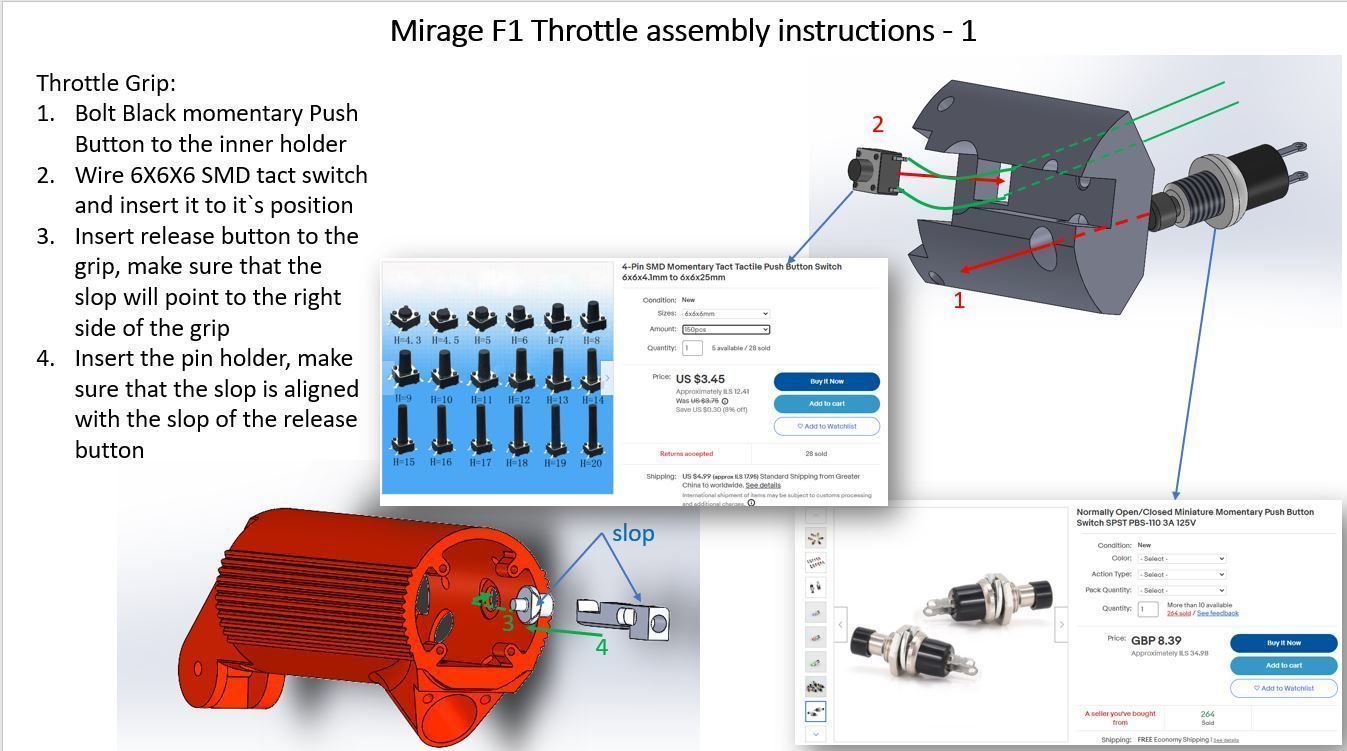 Mirage F1 Throttle assembly for simulation 3D print model_7