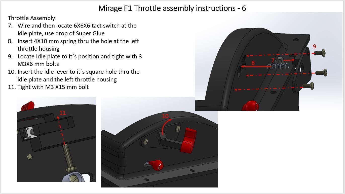 Mirage F1 Throttle assembly for simulation 3D print model_12