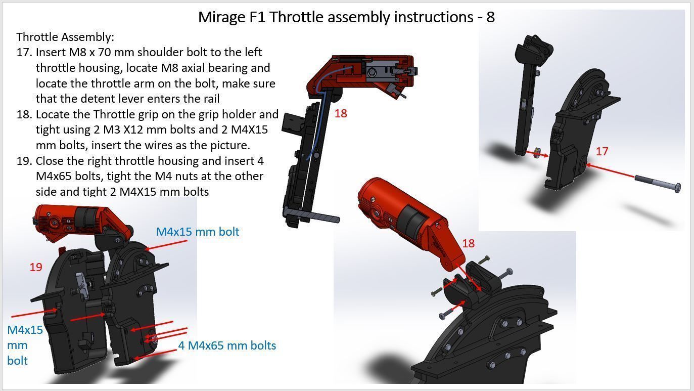 Mirage F1 Throttle assembly for simulation 3D print model_14