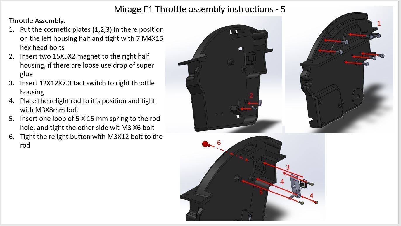 Mirage F1 Throttle assembly for simulation 3D print model_11