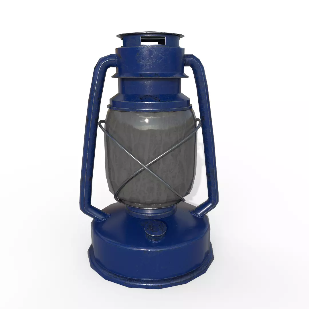 Oil Lamp Free low-poly 3D model_0
