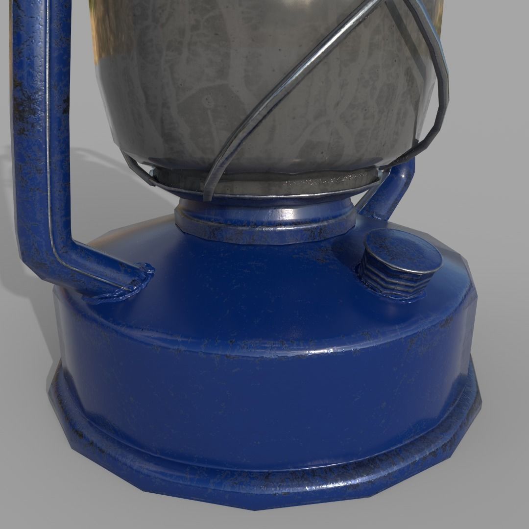 Oil Lamp Free low-poly 3D model_1