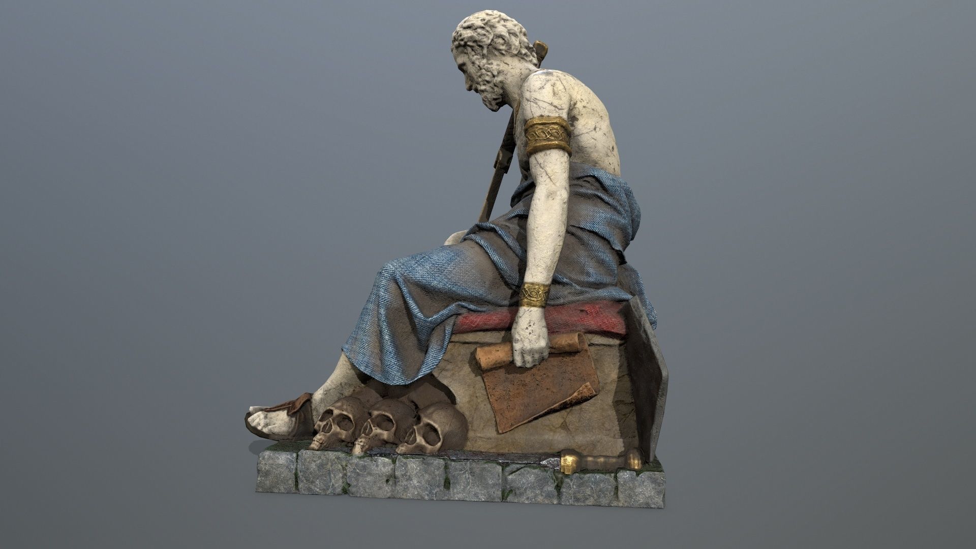 man statue Low-poly 3D model_3