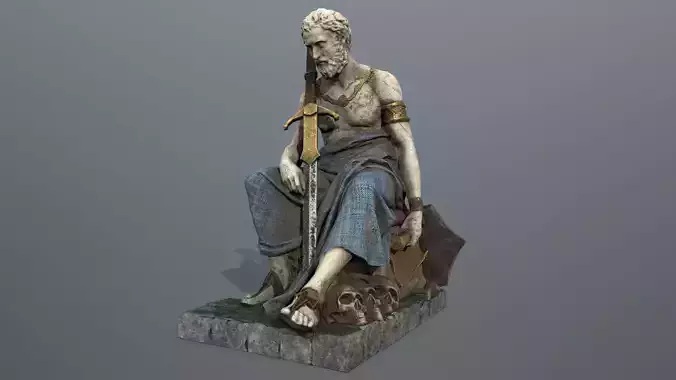 man statue Low-poly 3D model
