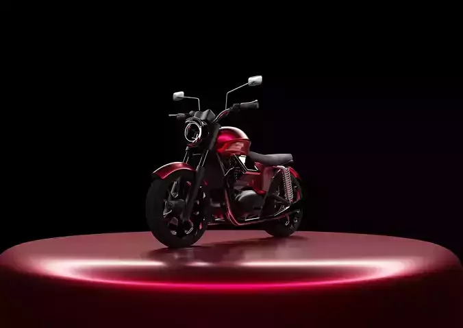 Low-Poly Low-Detail Motorcycle Free 3D model