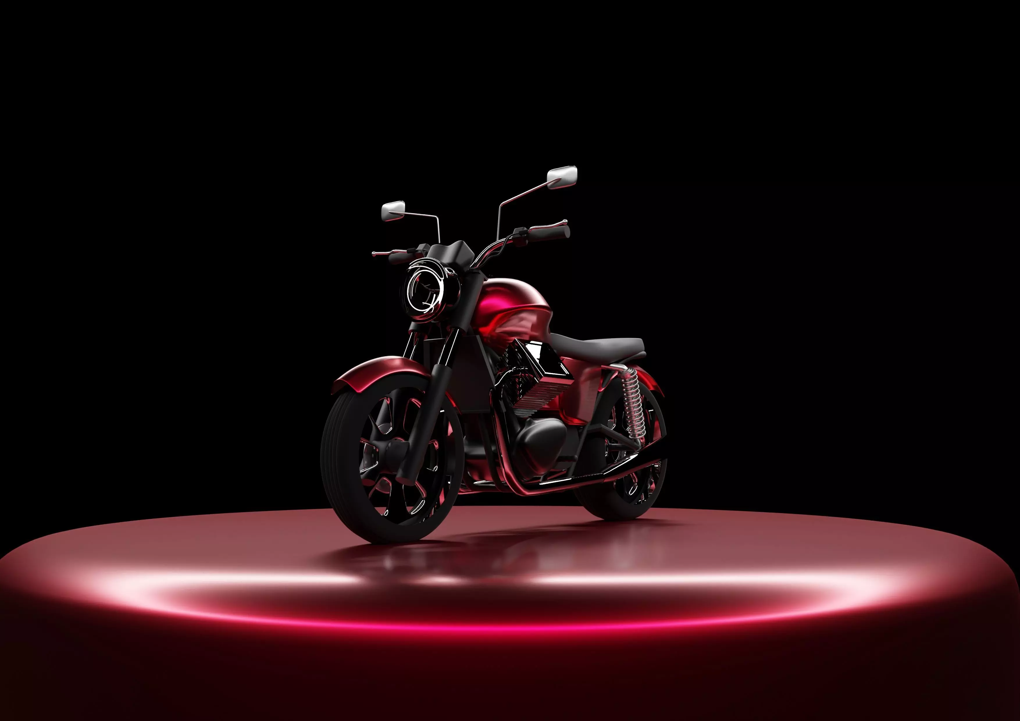 Low-Poly Low-Detail Motorcycle Free 3D model_0