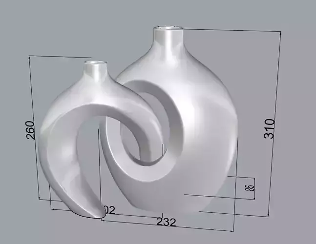 Double Vase 3D Model 3D print model