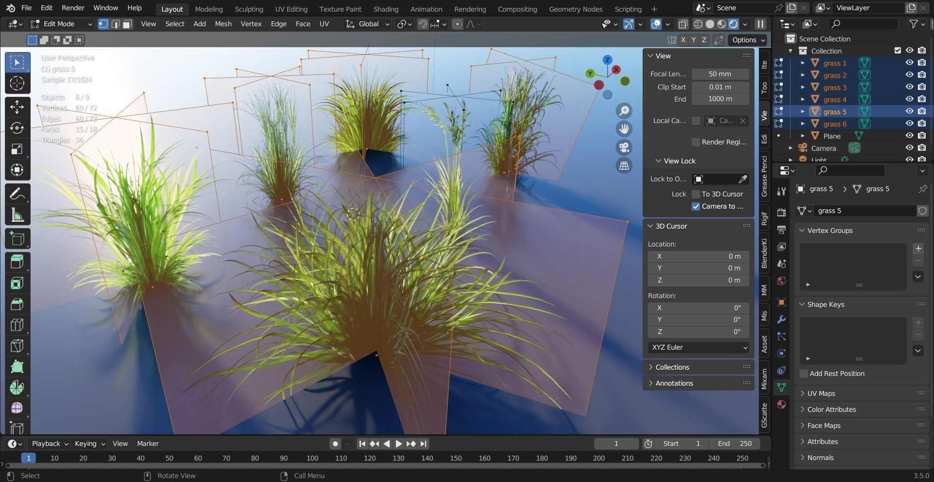 Low Poly Grass pack - 3D Model Low-poly 3D model_35