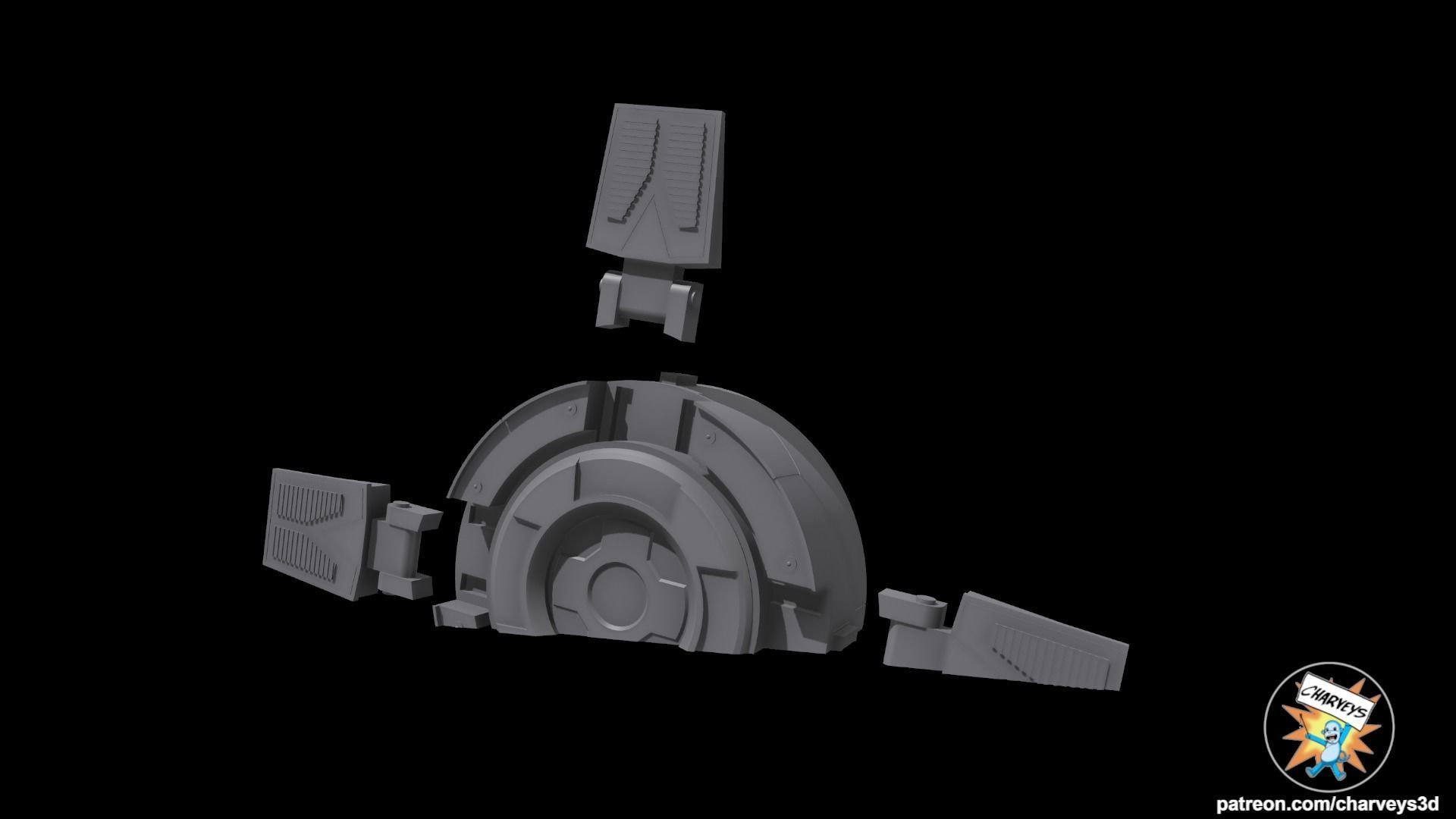 Star Wars AT AT Foot Reys Home Diorama for action figures 3D print model_5