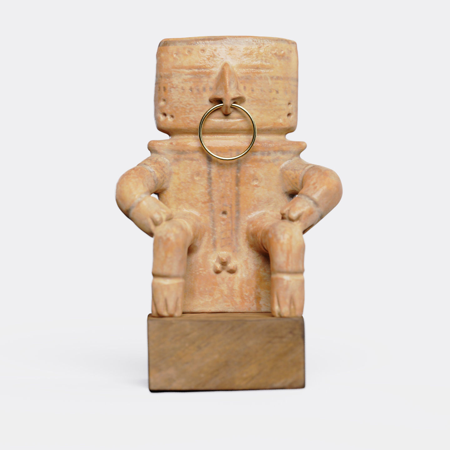 Quimbaya Seated Figure 3D model_1