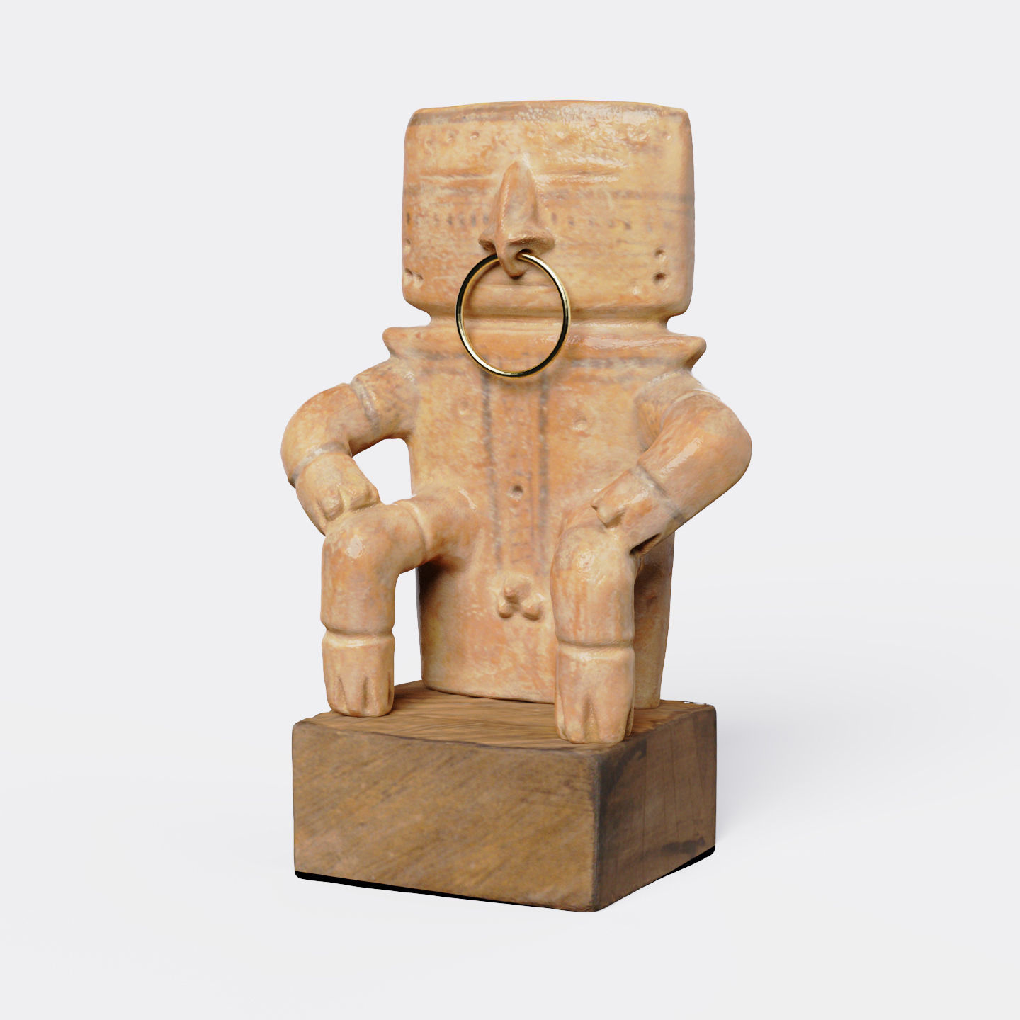Quimbaya Seated Figure 3D model_2