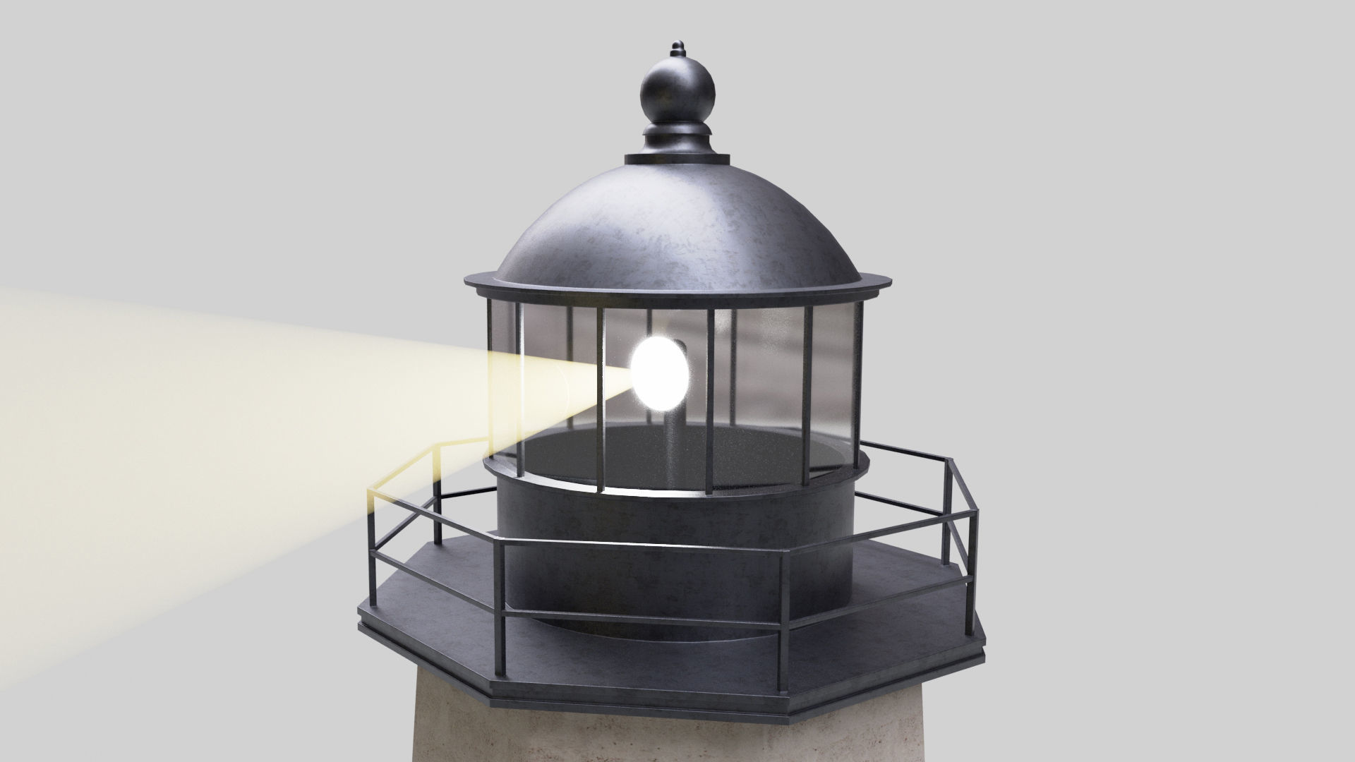 Five Mile Point Lighthouse Low-poly 3D model_6