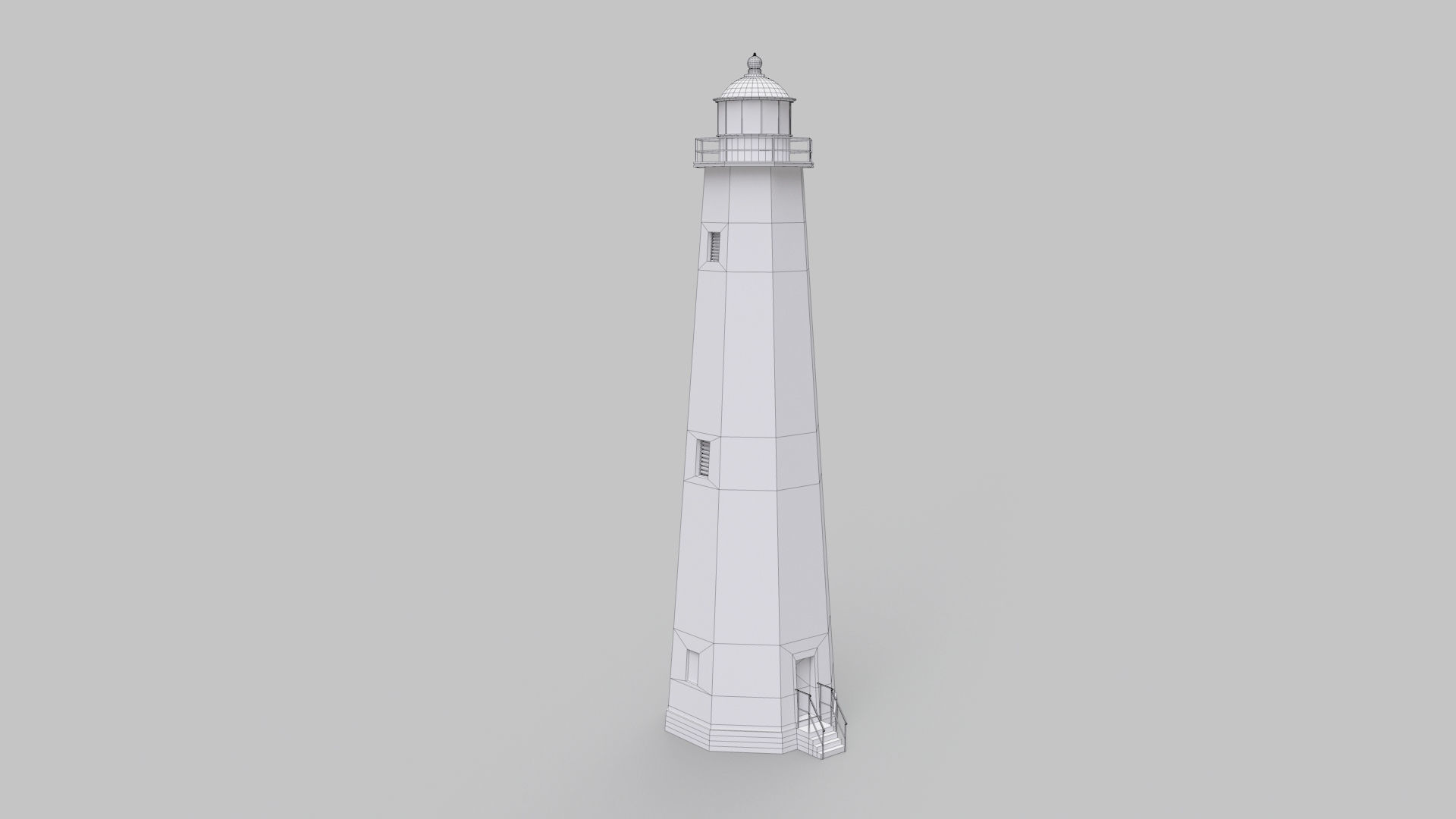 Five Mile Point Lighthouse Low-poly 3D model_1