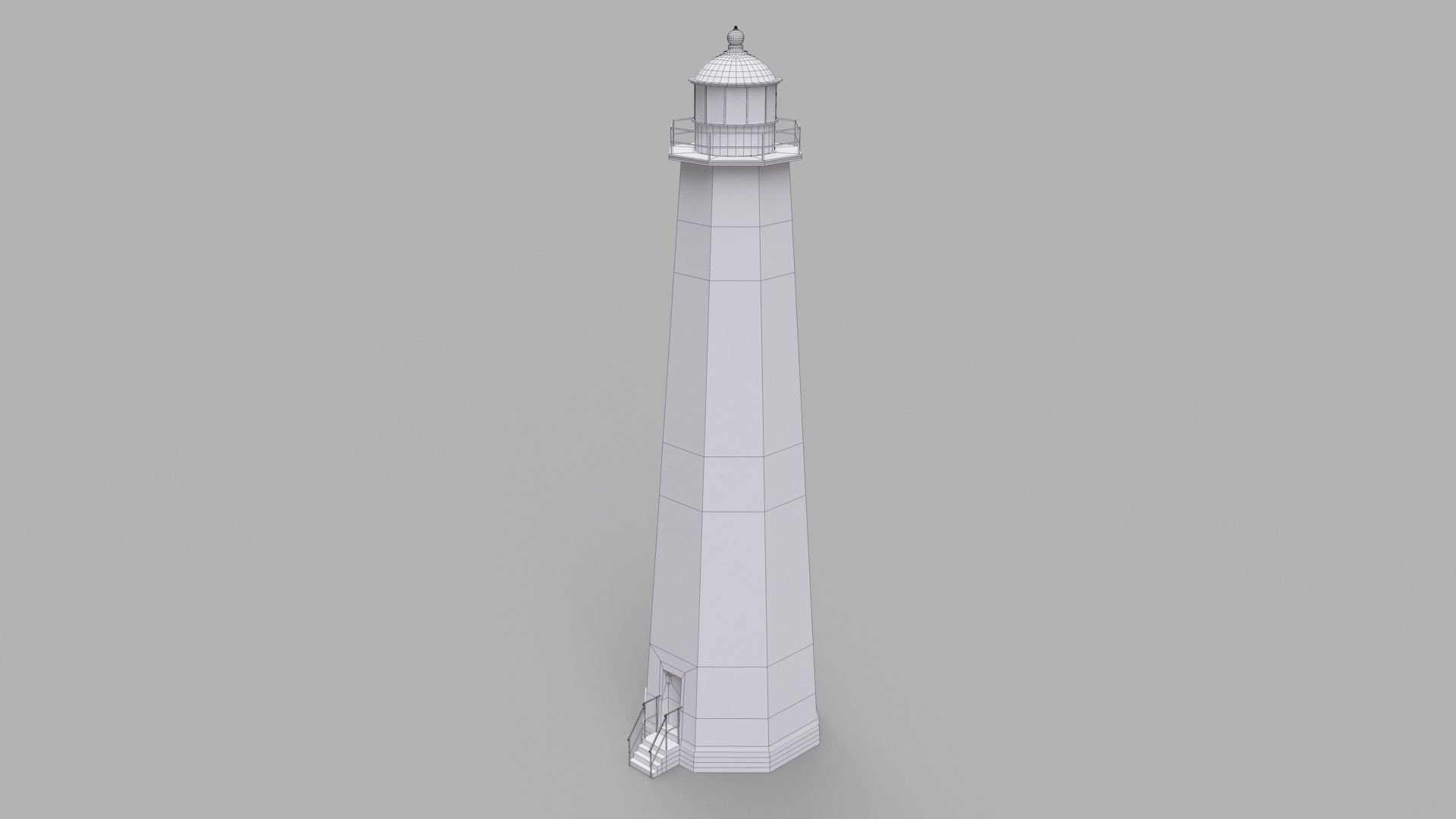 Five Mile Point Lighthouse Low-poly 3D model_3