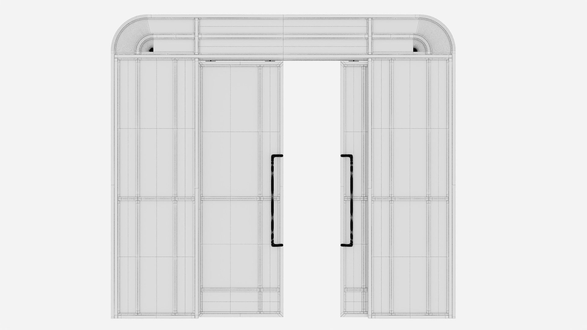 Aluminium door 351 3D model_5