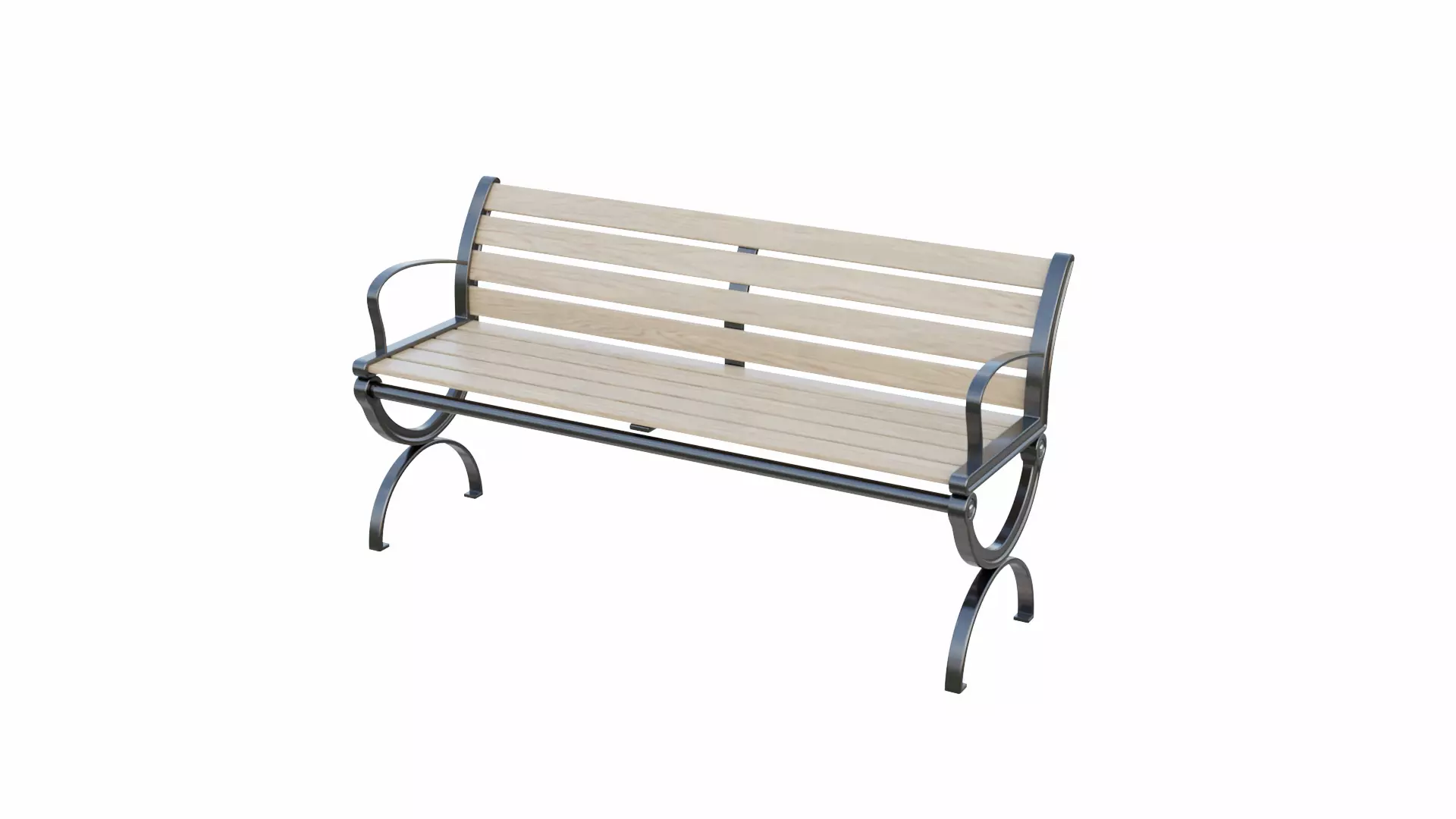 City Park Bench Low-poly 3D model