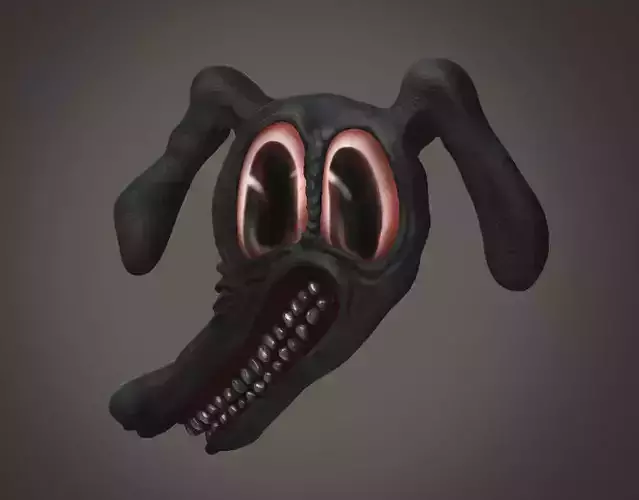 Cartoon Dog keychain charm  3D print model
