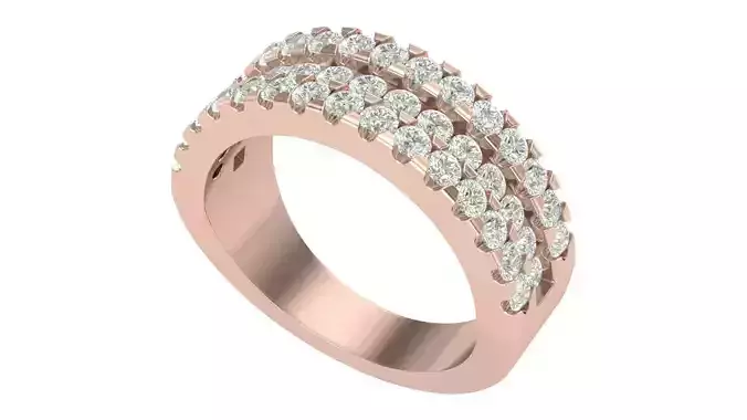 Diamond Band Ring with 2 mm Round Stones