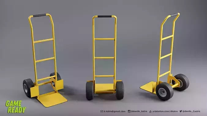 Hand Truck Cart - Lowpoly - 4k Textures Low-poly 3D model