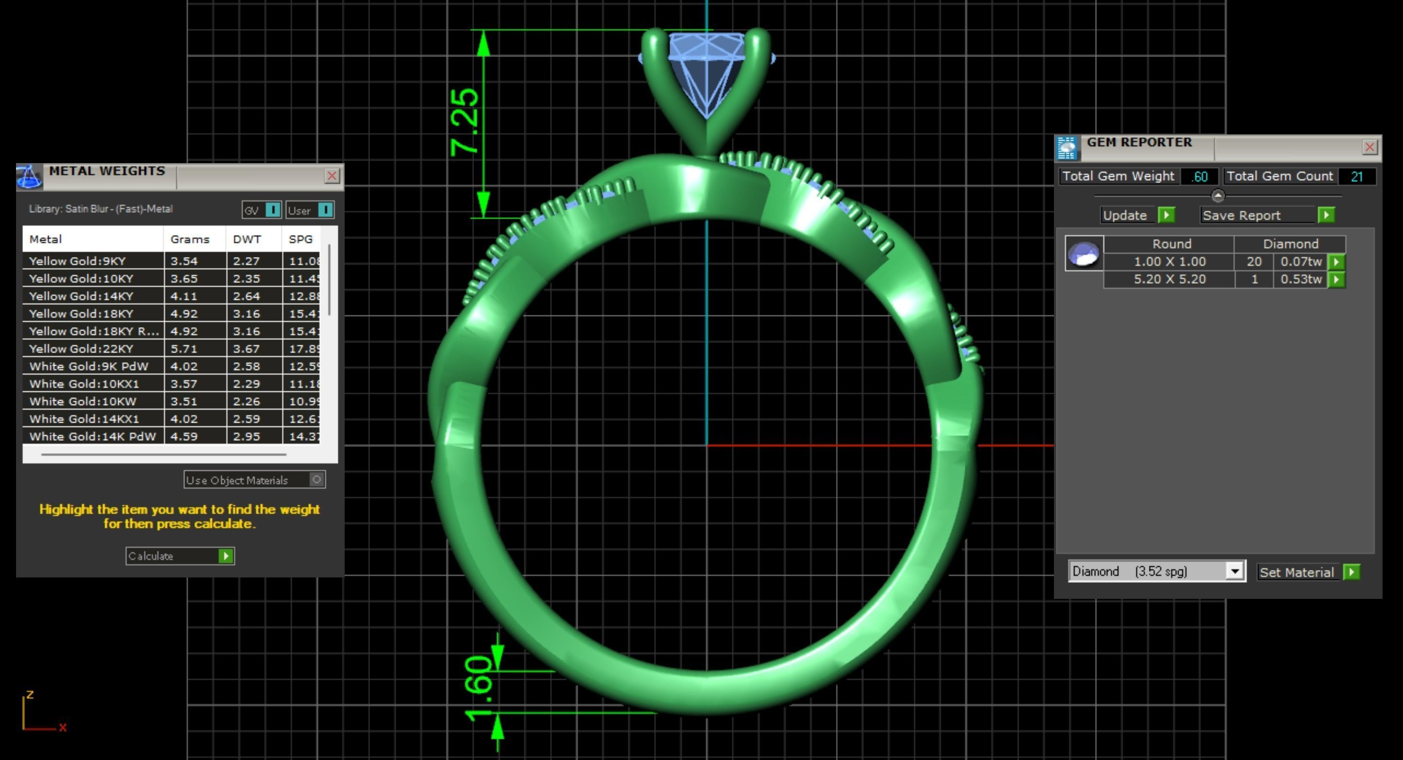 Solitaire  Diamond Ring with 50 Pointer Center Stone 3D print model_4