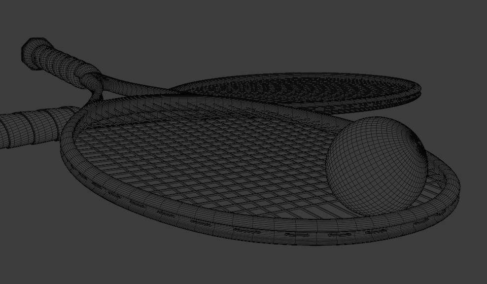 Tennis racket Low-poly 3D model_4