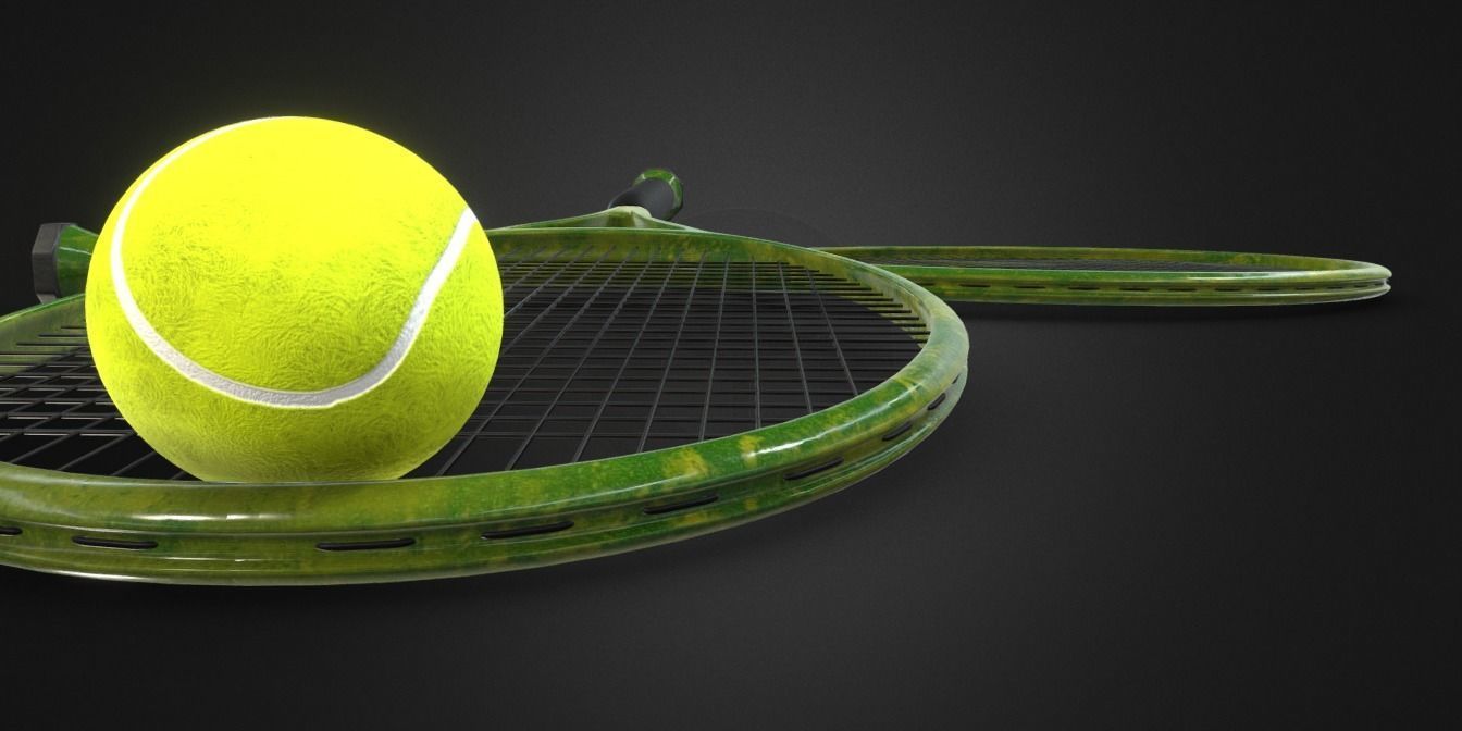 Tennis racket Low-poly 3D model_3