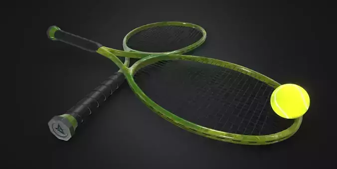 Tennis racket Low-poly 3D model