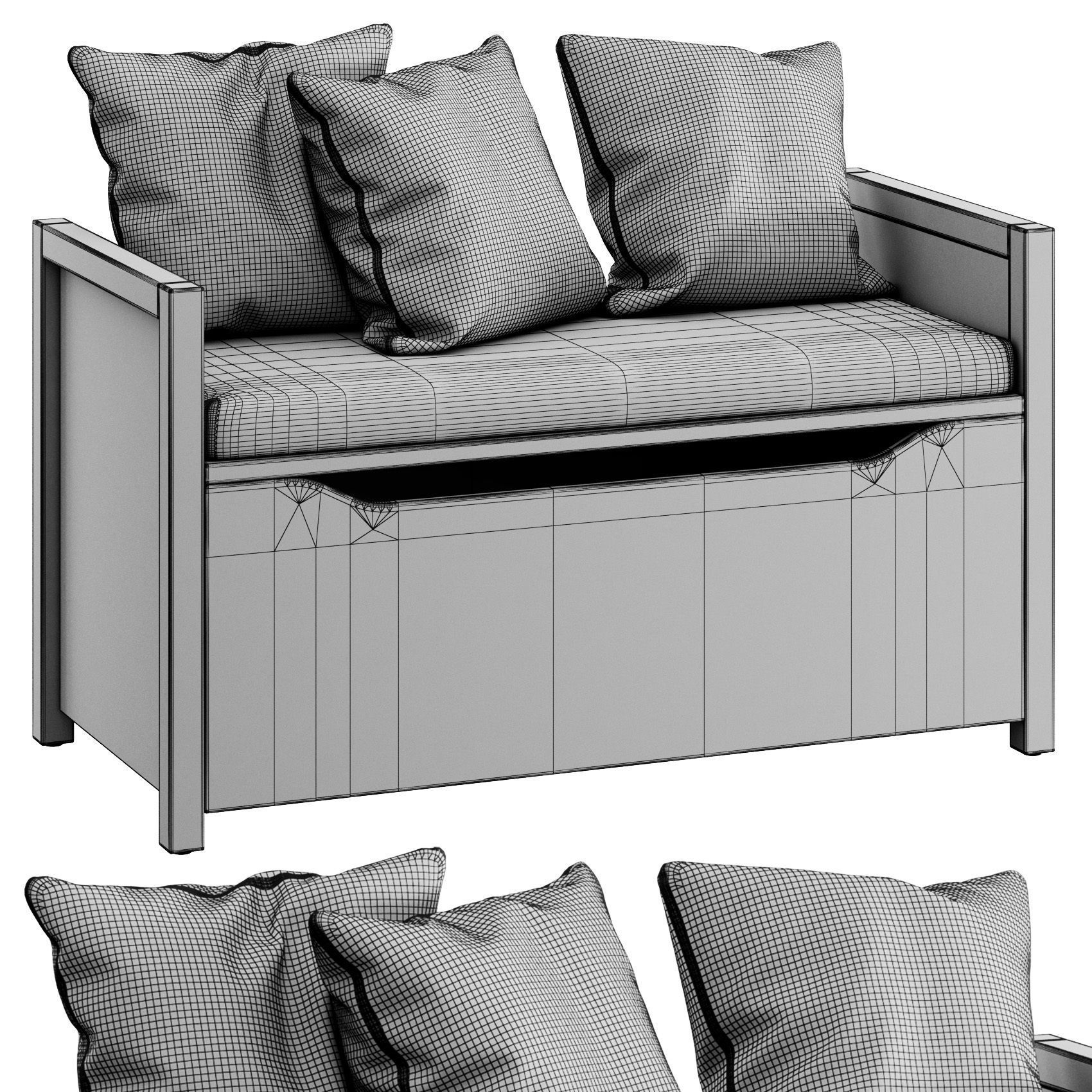 Shoe storage bench by Giantex 3D model_16