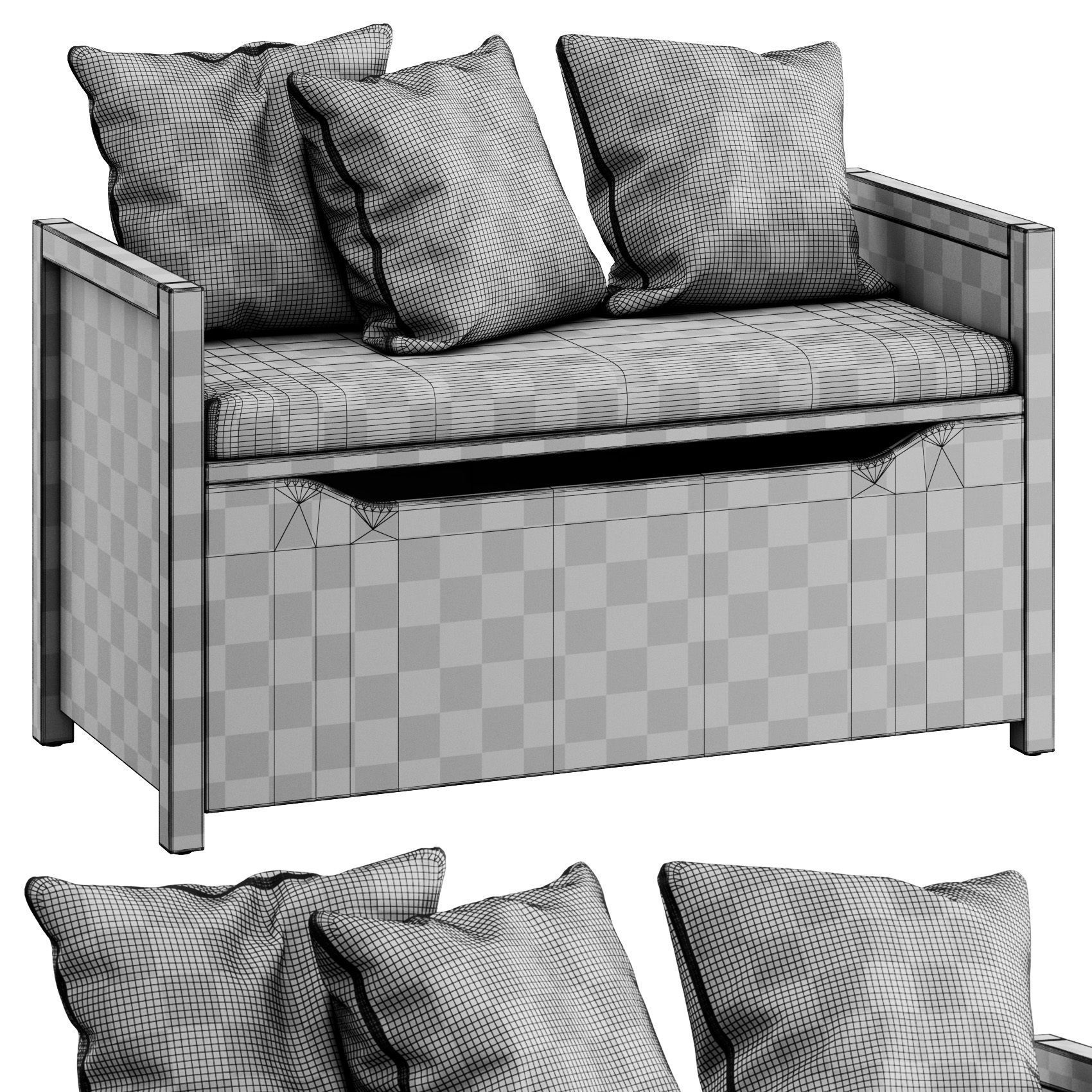 Shoe storage bench by Giantex 3D model_4