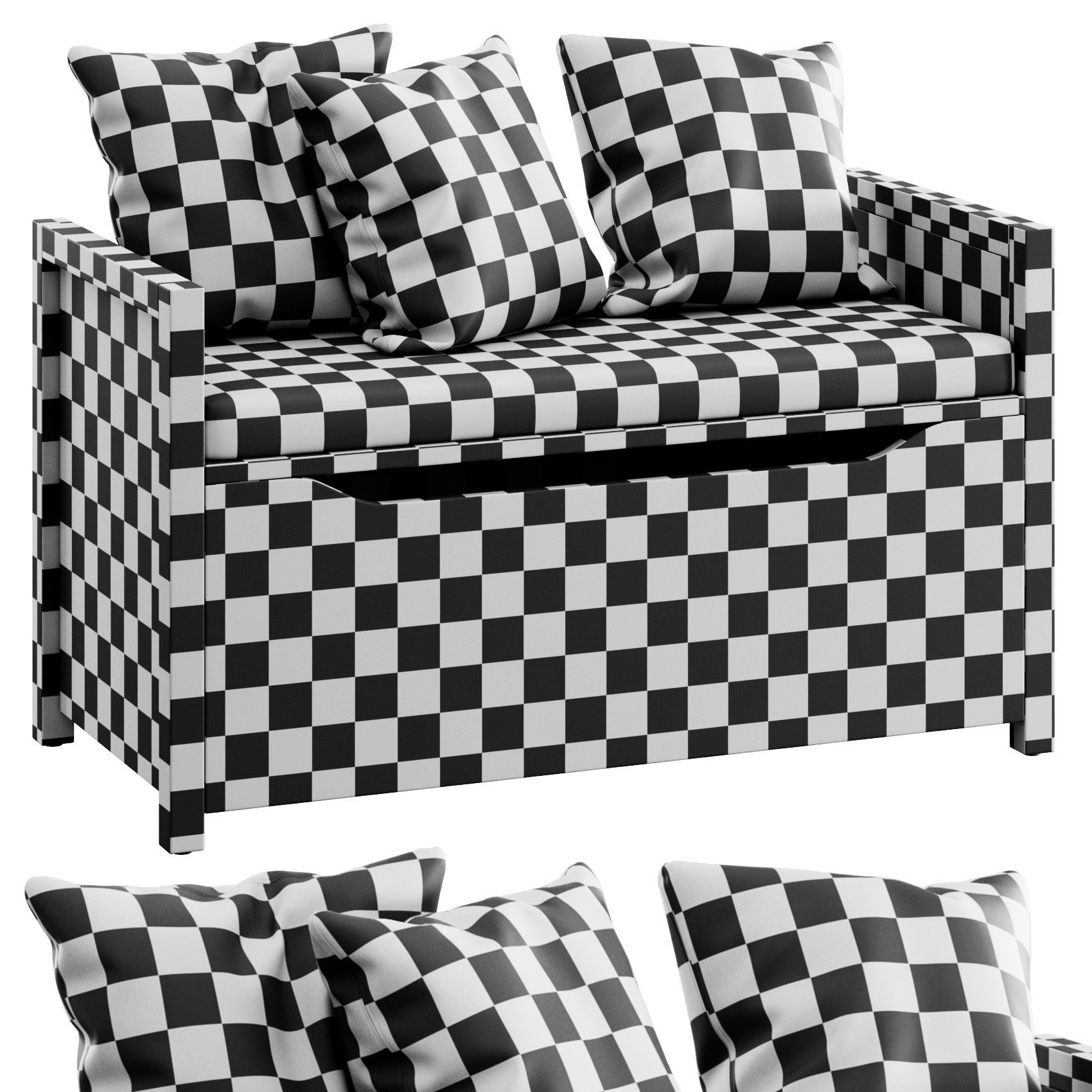 Shoe storage bench by Giantex 3D model_17