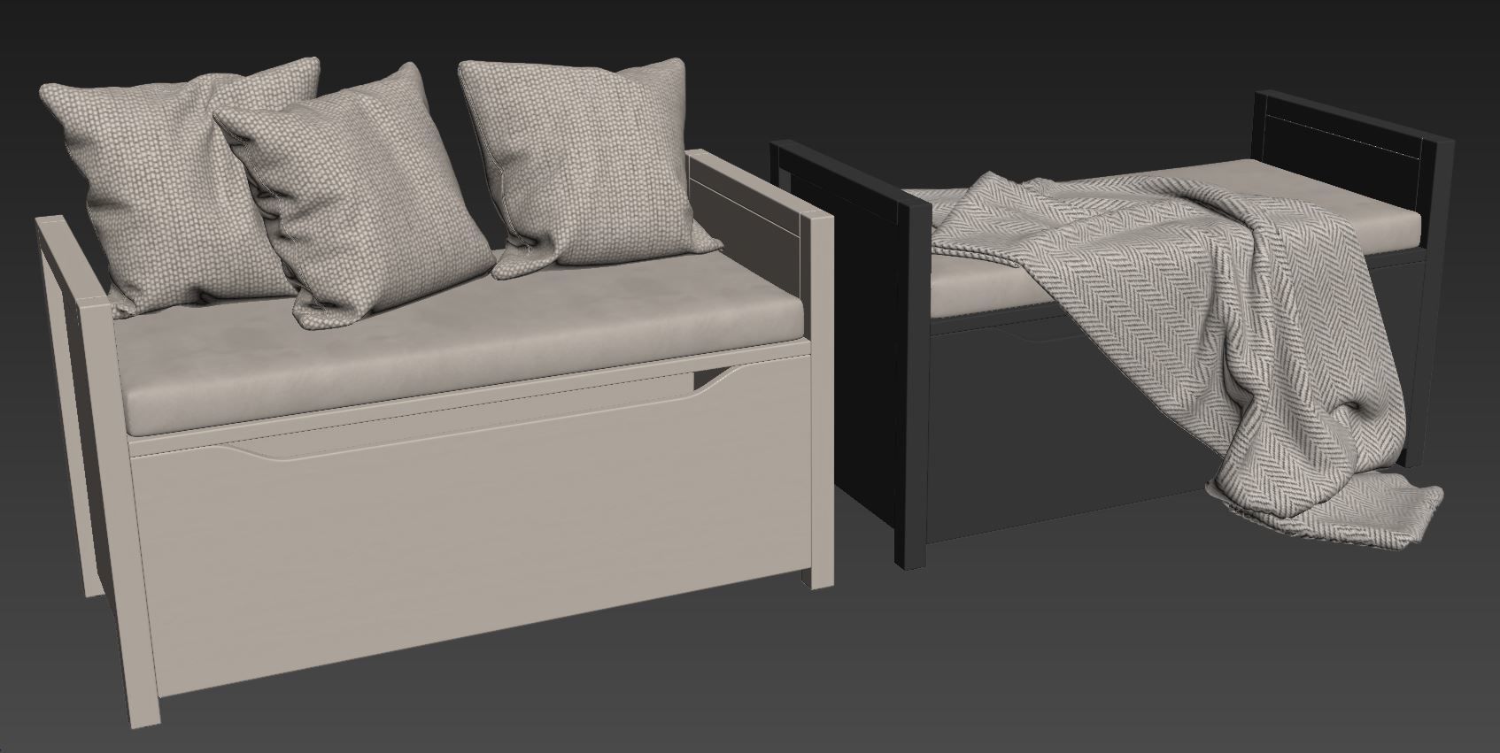 Shoe storage bench by Giantex 3D model_7