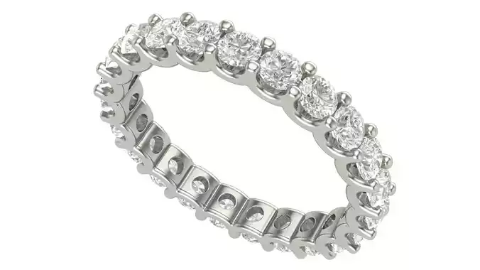 Eternity Ring with 9 pointer Diamond Size 3D print model