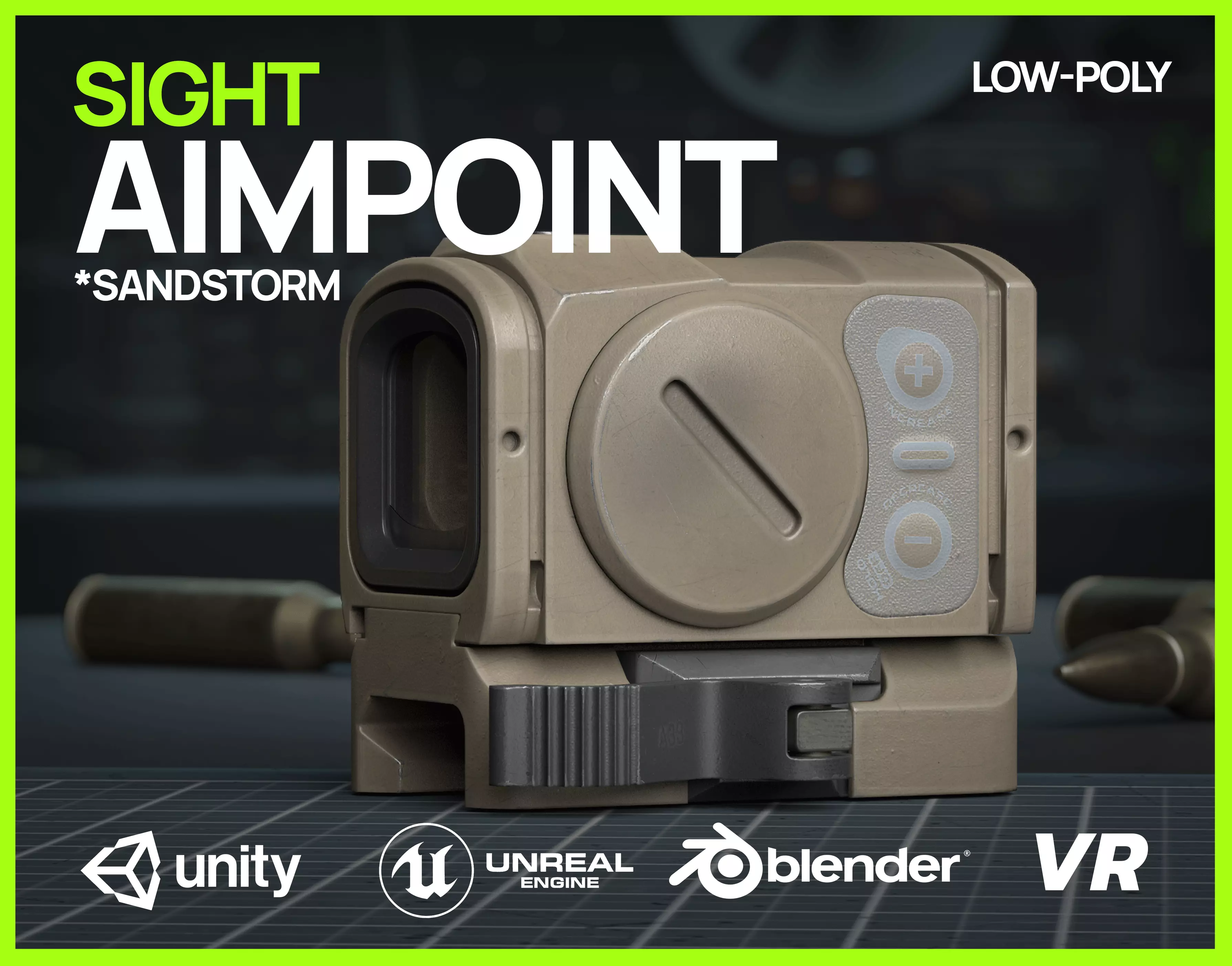 Aimpoint ACRO Sand- Replica GameReady Low-poly 3D model_0