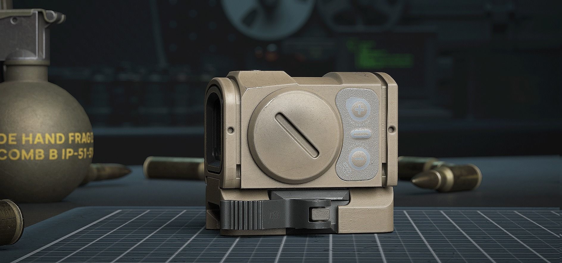 Aimpoint ACRO Sand- Replica GameReady Low-poly 3D model_1