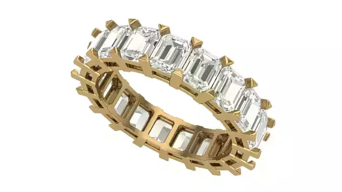 Eternity RingEmerald Cut 3 carat total Diamond Weight