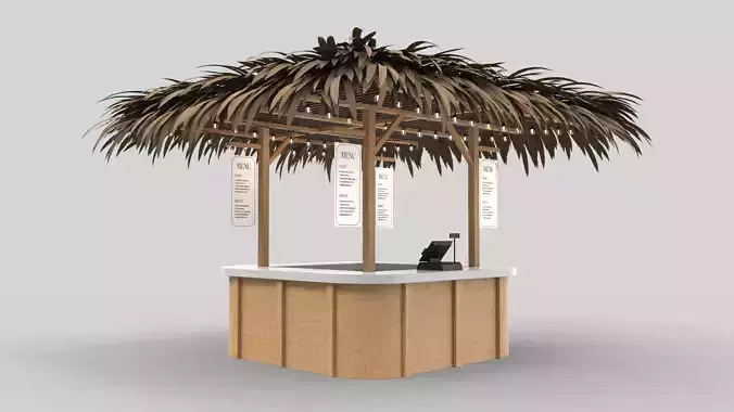 Beach Bar 3x3 Meters 3D model