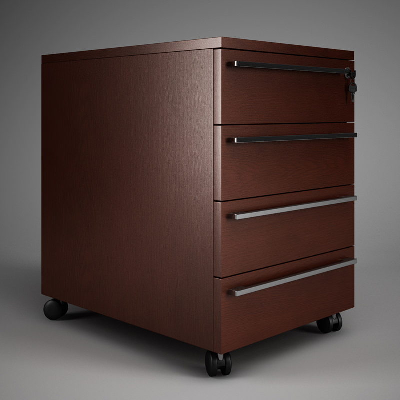 Office Drawer Cabinet 02 3D model_1