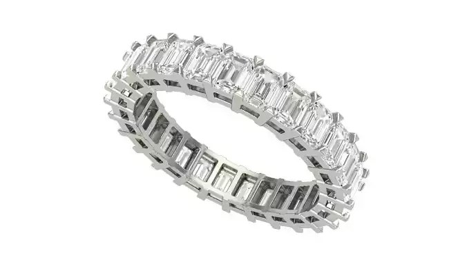 Eternity Ring Emerald Cut 5 carat total Diamond Weight 