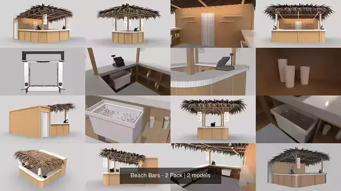 Beach Bars - 2 Pack 3D Model Collection