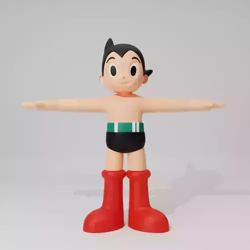 Astro Boy Cartoon Character Model With Shoes  Low-poly 3D model