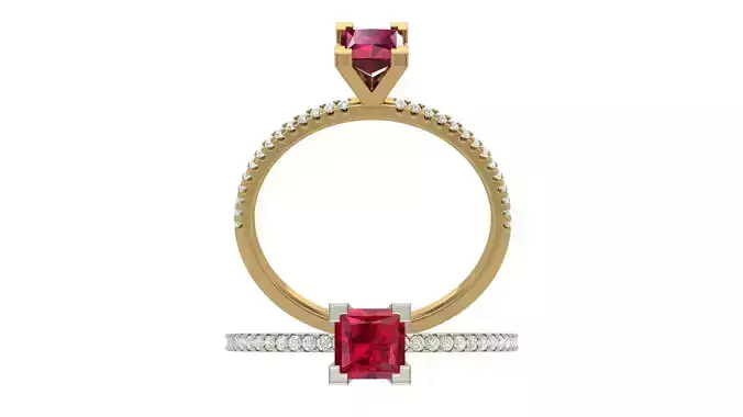 Princess Cut 50 Pointer Diamond Ring