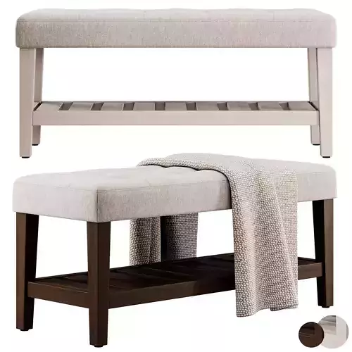 Warwickshire Wood Bench By Charlton Home 3D model