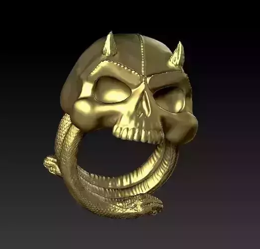 Demon skull ring  3D print model